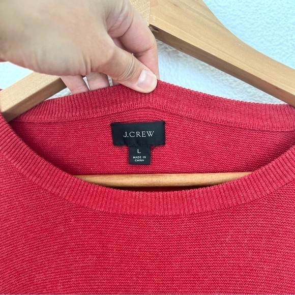 J. Crew 100% Cotton Ribbed Textured Sweater Knitwear Garter Stitch Large - Picture 3 of 8